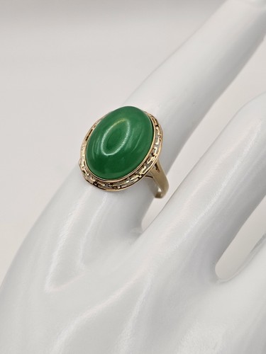 Vintage 14k gold green - vintage, jade
