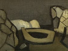 British Artist Keith Vaughan 'Grey Shore with boat'  Rare Hardback Print