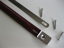 Moore and Wright Real Leather strap handle for vintage tool boxes nickel clasps 