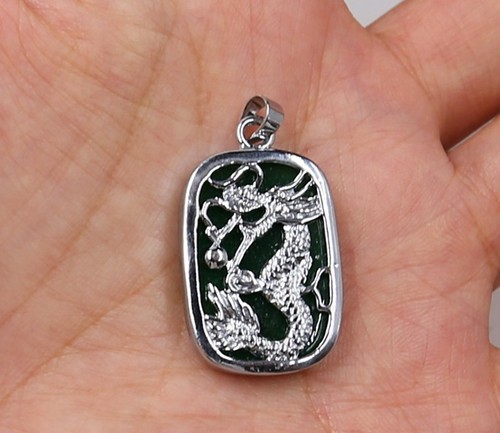 Green dragon pendant - green,