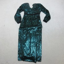 Lovedrobe Luxe Sequin Evening Dress UK Size 8 Emerald Green Long Sleeve Gown
