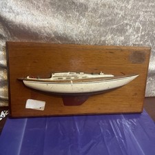 Vintage Half Model Wooden Sailing Ship Boat