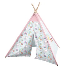 Rucomfy Indoor Rainbow & Sky Kids Teepee Tent Playhouse Rainbow Themed Fabric