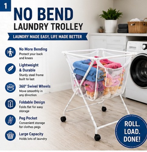 Bend laundry trolley basket - bend,