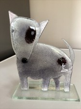 Fused Glass Dog Bull Terrier By Nobile Glassware Aneta Pawlowska 2008-19