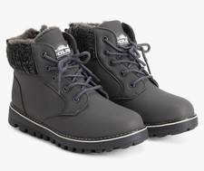 POLAR ~ Womens Memory Foam Biker Cardy Cuff Snow Boots ~ Fur Lined ~ Rubber Sole