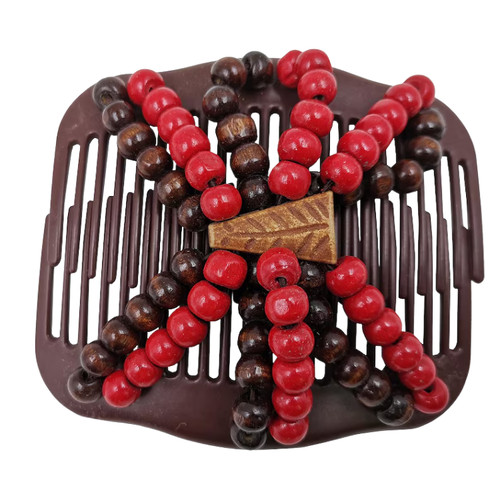 Wooden bead floral resin - bead,