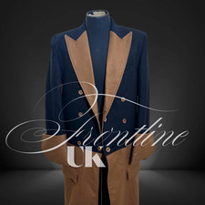 Navy & Brown Regency Tailcoat – 19th Century Formal Coat – Historical Jacket