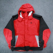 Starter Y2K Shell Men Large Insulated Jacket Rain Coat Windbreaker Hiking, Red