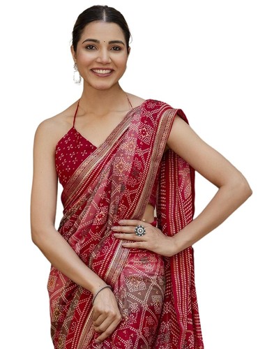 Women georgette bandhani - women's,