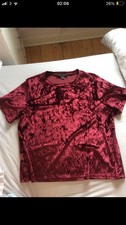 Burgundy Top In A Velvety Material, Size 14, New Without Tags