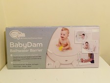 BabyDam Bath Water Barrier In White/Grey- Save Water- Suitable From Newborn