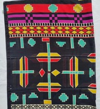 Vintage New LIBERTY of LONDON Cotton Sarong Shawl Scarf Textile Black Geometric