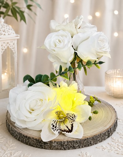 Artificial white rose orchid - artificial,