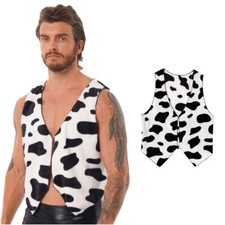 UK Mens Kids Cow Print Vest