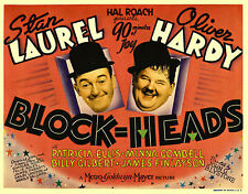 Laurel and Hardy Blockheads Cinema Movie Vintage Print Poster Wall Picture A4 +
