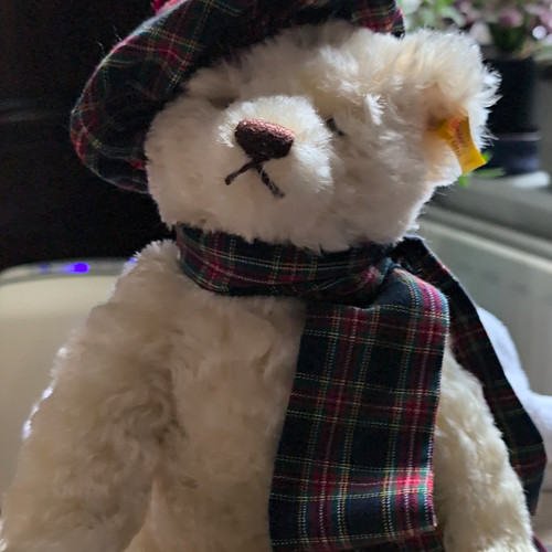 Steiff plush teddy - bear, tartan