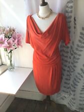 Mary Portas Jersey Dress Orange Size 12 VGC Cowl Neck