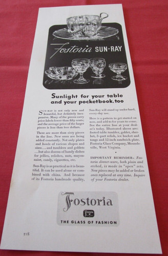 Fostoria glass 2510 sunray - #2510,