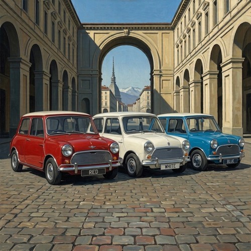 Classic mini car birthday card - classic,