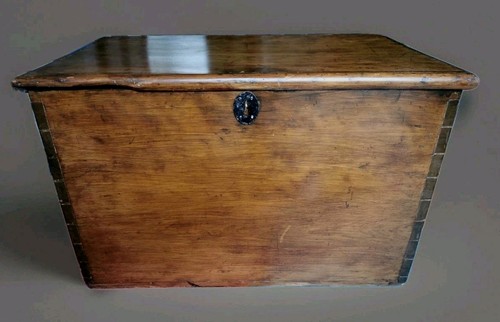 Edwardian oak steamer trunk - edwardian,