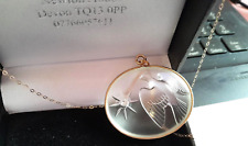 LALIQUE Vintage Nina Ricci L'air Du Temps Dove Diamond Pendant & 9ct gold chain