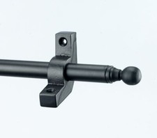 Midnight Black Stair Rod Or Carpet Runner Rod - 12mm - Supplied With Brackets