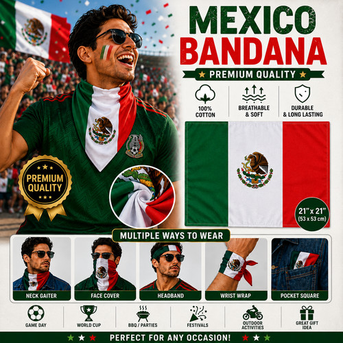 Pack mexico flag bandanas - flag,