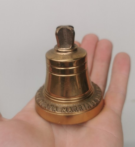 Vintage brass hand bell - hand, lady