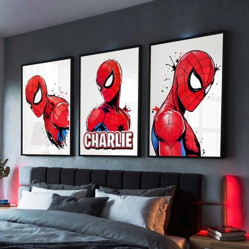 Personalised spiderman prints - spiderman,
