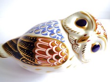 ROYAL CROWN DERBY OWL GOLD STOPPER PAPERWEIGHT with free post