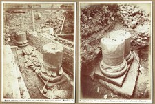 Roman columns unearthed, Lincoln, Lincolnshire. Rare 1878 albumen photographs