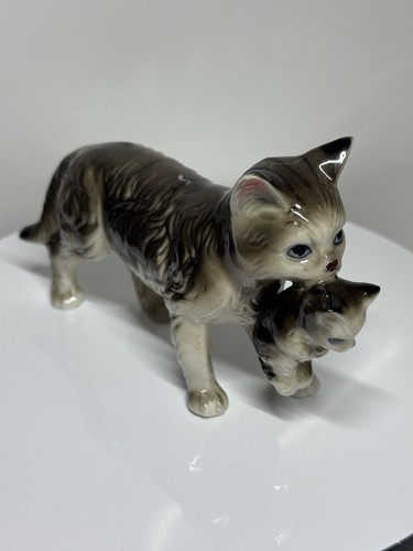 Vintage ceramic mother cat - vintage,