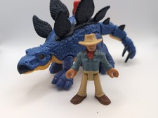 Imaginext Jurassic World Stegosaurus Dinosaur & Dr Grant Man Toy Figure