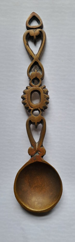 Vintage brass love spoon - brass,