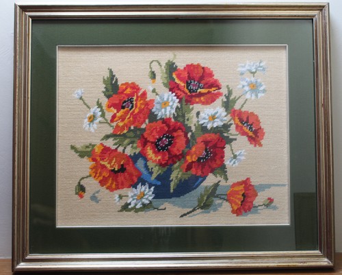 Framed poppies flowers cross - flowers,