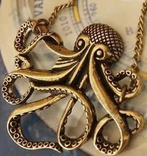 Octopus pendant vintage brass - octopus,