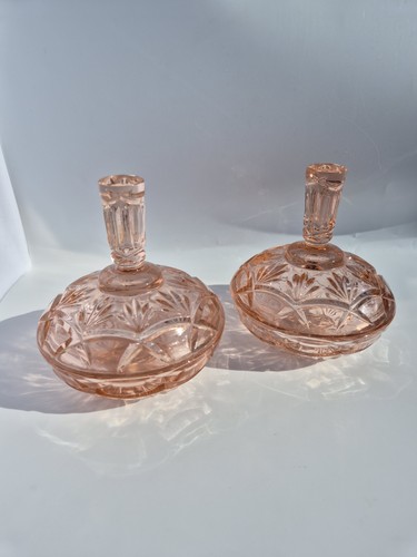 Vintage pink pressed glass - vintage,