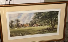 In My Day by Terry Harrison Cricket Print - framed in VGC 51.5 x 81cm (20"x32")