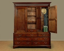 Antique Georgian Oak Tack or Housekeeper's Cupboard c.1810