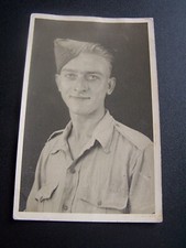 Military Vintage RP Postcard Soldier in Uniform Portrait Side Cap