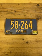 Vintage New York - FARM - US Car License Plate 58 264