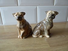 Quail Ceramics Border Terrier Salt & Pepper Shakers Pottery Set - New in Box