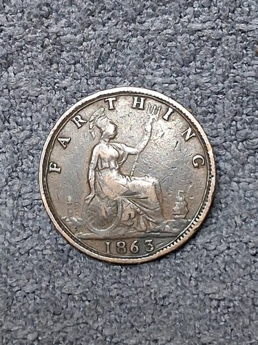 1863 farthing scarce key - 1863,