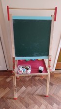 Kids Art Easel 3-in-1, Adjustable, Double-Sided, Wooden, Magnetic