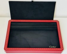 Cartier Luxury Red Jewellery Display Tray with Gold Detail Velvet Interior New
