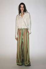 Zara Striped Satin Green