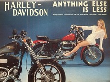 HARLEY DAVIDSON SPORTSTER - ORIGINAL 1980 COLOUR ADVERT 29 cm x 21 cm