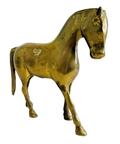 Vtg large heavy solid brass - vtg,