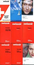 Swissair Airline Timetables 1981-2001. Mostly UK Edition. Select from dropdown.